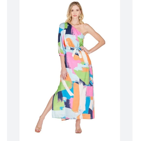 Jade Dresses & Skirts - Jade One Shoulder Column Dress - Multi Color size XL